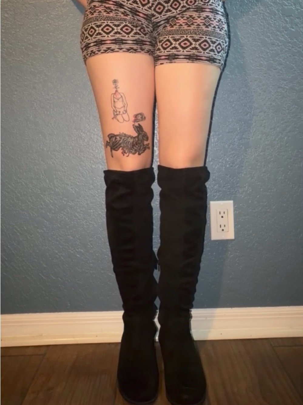 Black Over-the-Knee Suede Boots